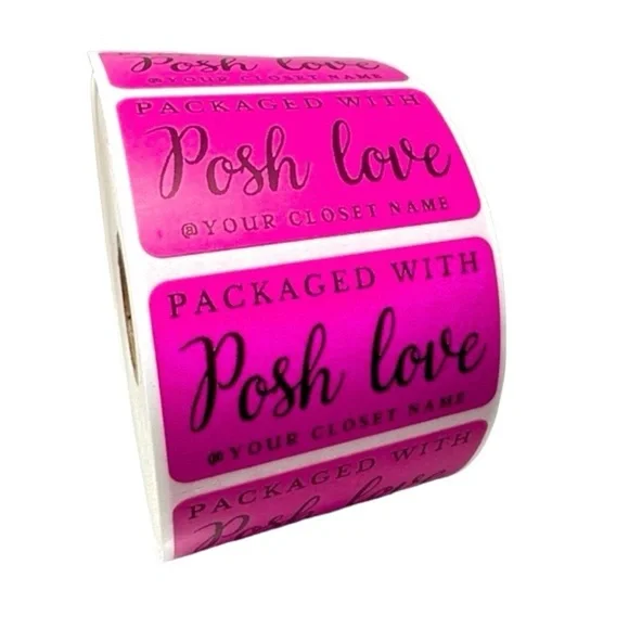 thank you stickers |packaged with posh love | custom stickers closet name new 2” - Picture 2 of 4